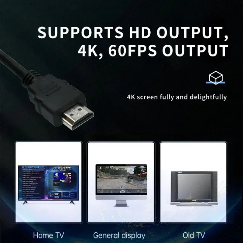 Y6 Game Stick Retro Video Game Console 2.4G Wireless Controller 4K HD TV Video Portable Handheld Game Console Family Multiplayer Good Vibrations