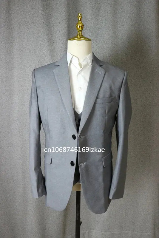 Classic Men Suit 3 Pieces Fashion Slim Fit Blazer Vest Pants Set Formal Business Wedding Tuxedos for Men Casual Clothing Good Vibrations