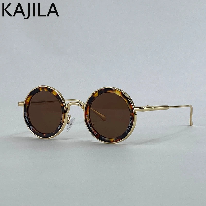 Small Frame Round Steampunk Sunglasses Men 2025 Luxury Brand Retro Punk Sun Glasses For Male Classic Driving Eyewear UV400 Good Vibrations