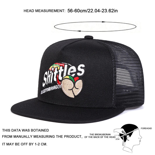 Unisex SHITTLES Embroidery Hip-hop Net Hats Spring Summer Outdoor Adjustable Casual Baseball Caps Sunscreen Hat Sports Cap Good Vibrations