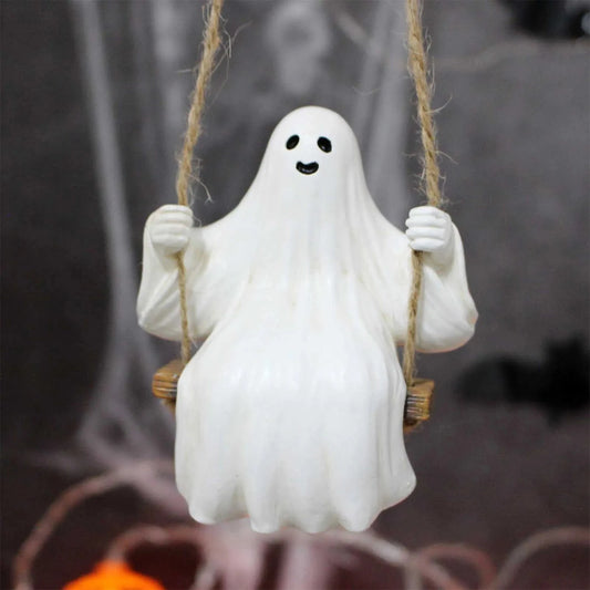 Halloween Decorations Ghost Figurines Halloween Ghost Hanging Ornament for Halloween Holiday Parties Decor Good Vibrations