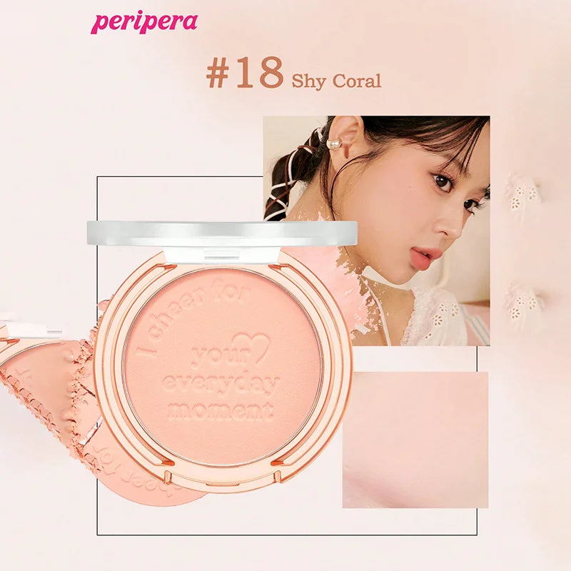 Single Color Blush Palette, Matte Fine Powder Cheek Blush, Non-Cakey, Long-Lasting, Nude Makeup, K-Beauty Cosmetic Good Vibrations