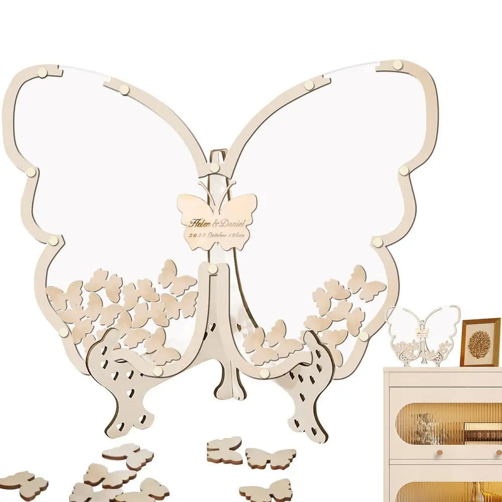 Wooden Wedding Guest Book Wooden Wedding Decorations For Ceremony Elegant Guestbook Keepsakes For Birthday Graduation Good Vibrations