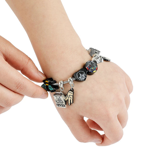 Wednesday Addams Bracelet Rainbow Window Beads Bracelets Pet Hand Thing Pendant Bangle Gothic Jewelry for Women Accessories Gift Good Vibrations