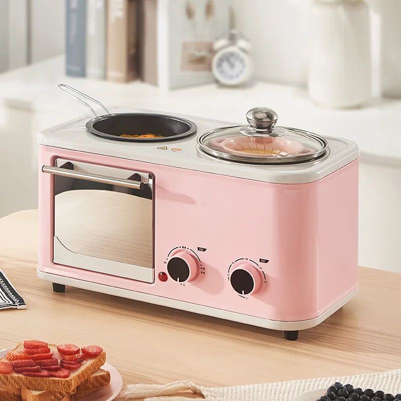 Household Electric 4 in 1 Breakfast Machine Mini Bread Toaster Baking Oven Omelette Fry Pan Hot Pot Boiler Food Steamer Good Vibrations Adult Super Store