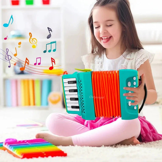 Toddler Accordion Toy - Musical Instrument for Kids, Early Music Exploration Gift for Boys & Girls 3 Years Good Vibrations