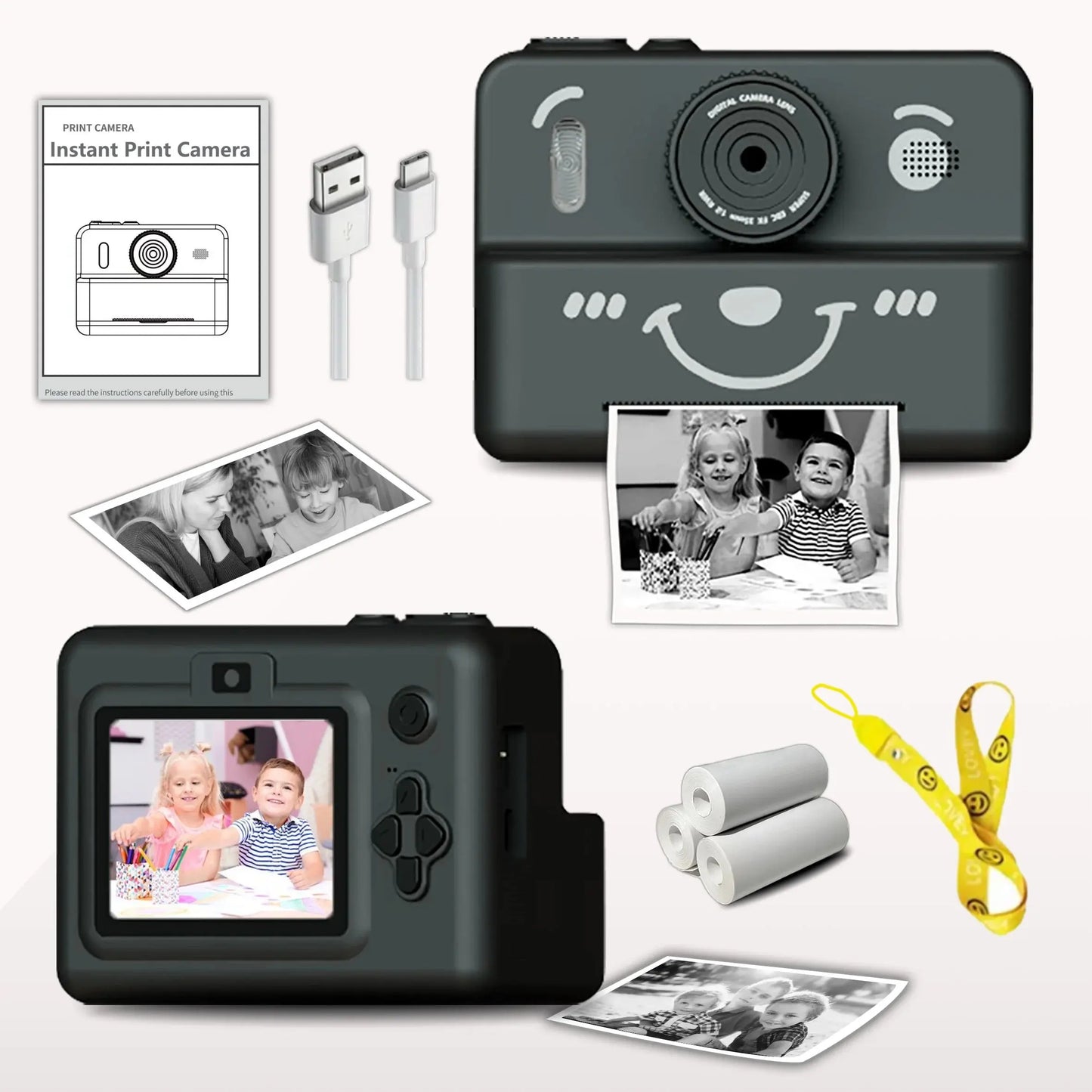 kids instant camera with 3 rolls thermal paper photo&video&games 1080p HD screen 1500mAh lithium battery gift for boys&girls Good Vibrations Adult Super Store