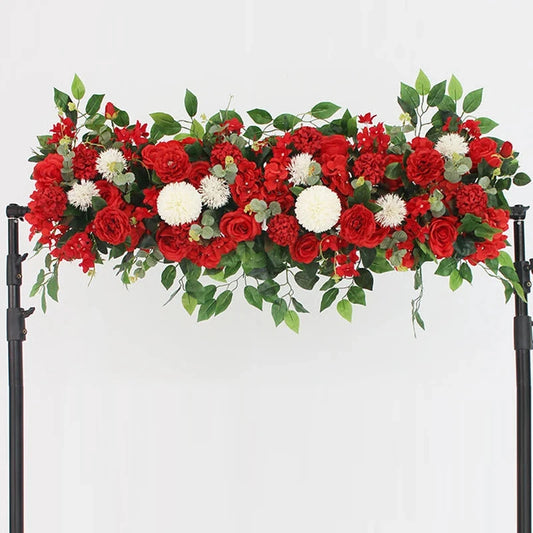 100cm Luxury White Rose Artificial Flower Row Wedding Table Centerpiece Flowers Backdrop Wall Arches Decor Party Stage Floral Good Vibrations