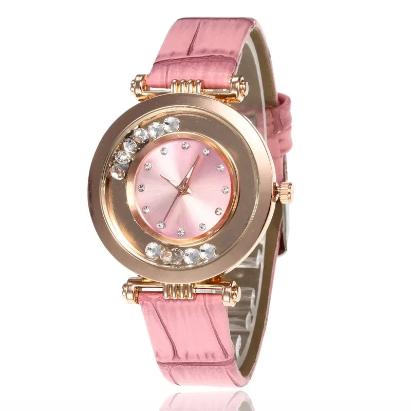 Watches For Women Female Luxury Temperament Ladies Watch Leather Belt Diamond Watch Analog Quartz Watch Reloj Mujer Montre Femme Good Vibrations