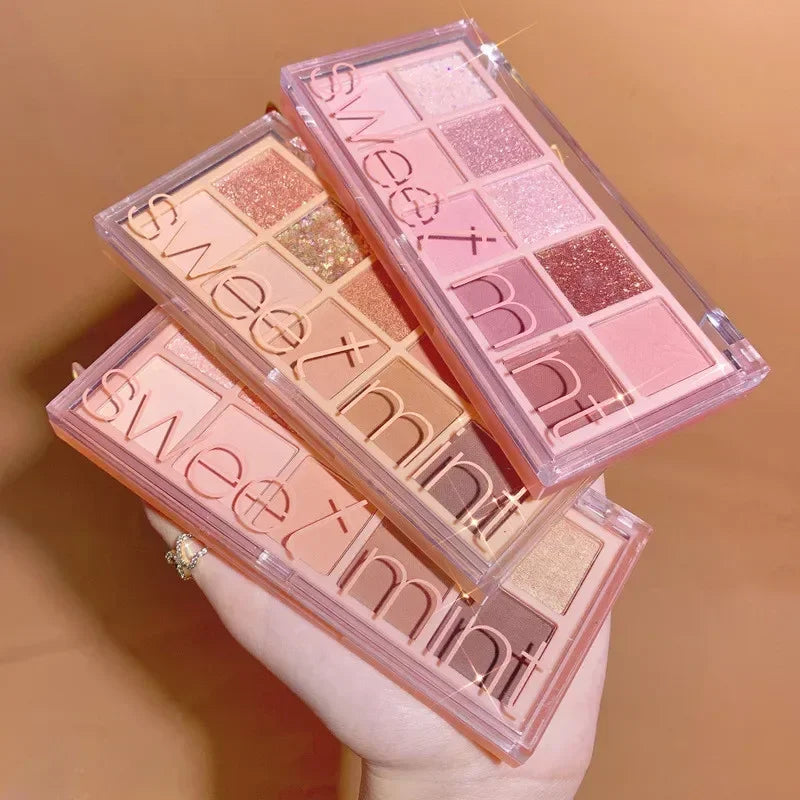 10 Colors Eye Shadow Palette Glitter Pearly Eyeshadow Nude Shiny Long Lasting Waterproof Charming Eyes Make Up Palette Cosmetics Good Vibrations
