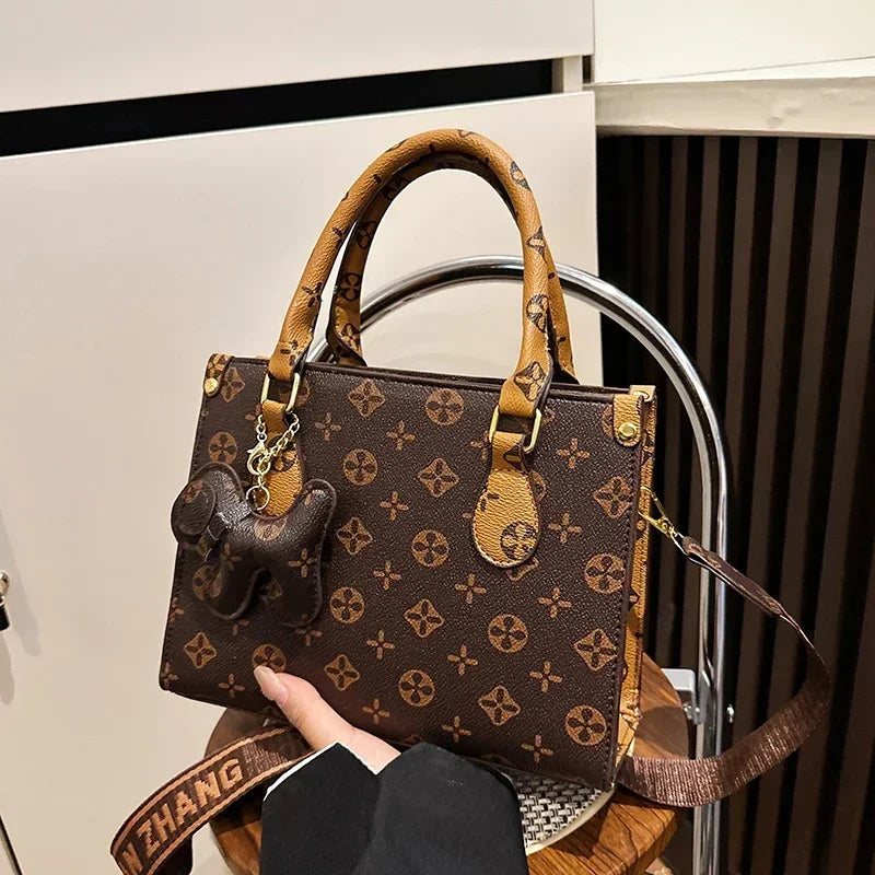 Classic Elegant Leather Handbag For Women Luxury Designer Crossbody Bag Versatile Shoulder Tote Purse Stylish Ladies Messenger Good Vibrations