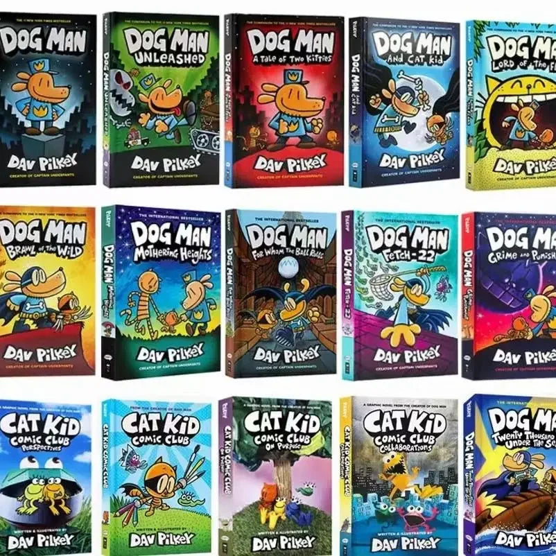 15Books Dog Man Detective Dog's Adventures Volumes 1-15 Hardcover New Edition Set Picture Book Comic Click-to-Read Version Good Vibrations