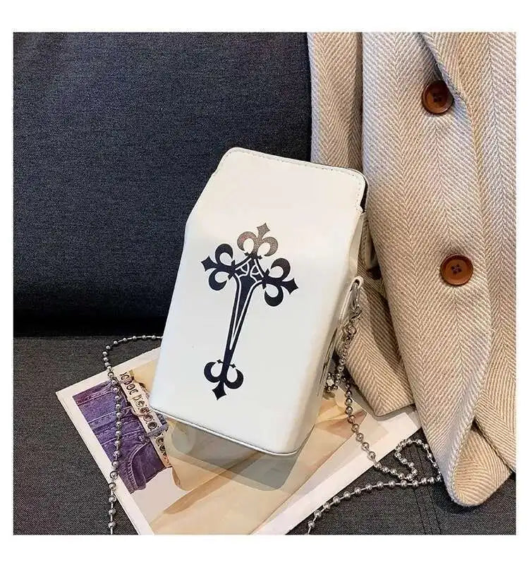 Printed Graffiti Small Square Bag Fashion Cool Crossbody Bag Funny Box Shoulder Bag For Girls Good Vibrations