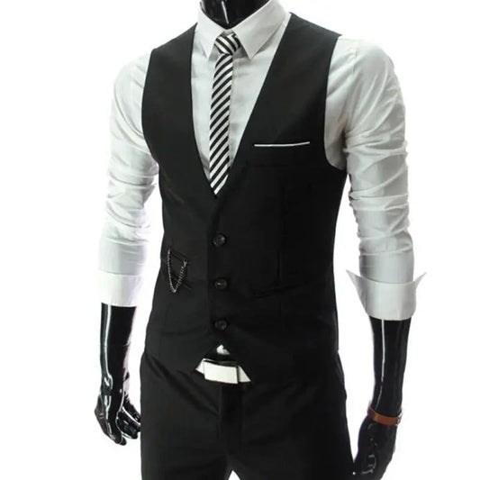 2023 New Arrival Dress Vests For Men Slim Fit Mens Suit Vest Male Waistcoat Gilet Homme Casual Sleeveless Formal Business Jacket Good Vibrations