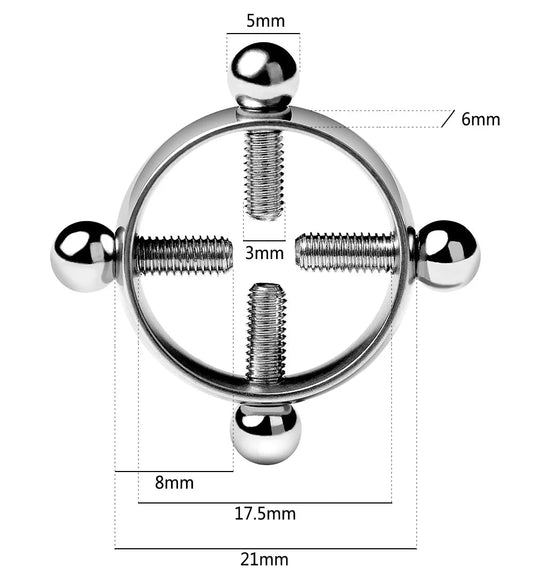 1Pcs Stainless steel cross nipple ring with adjustable nipple clip without piercing Good Vibrations