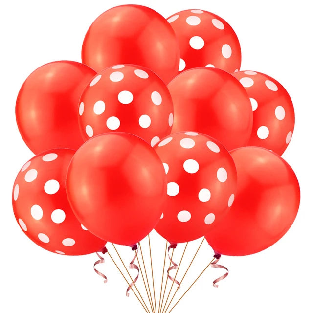 20pcs Polka Dot Balloons Globes 12Inch Pink Blue Latex Polka Dot Balloon Multicolor Wedding Birthday Party Festival Decoration Good Vibrations