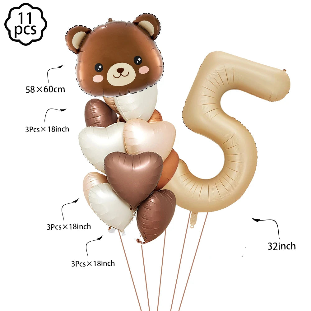 Baby shower Teddy Bear Birthday Party Plates Cup Tableware Kids 1st Birthday Party Decor Teddy Bear Balloon Birthday Party decor