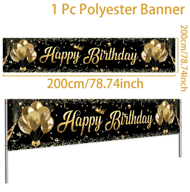 Happy Birthday Banner Birthday Party Decoration Kids Boys Girl Baby Shower Decoration Bunting Garland Banners Flags Anniversary Good Vibrations