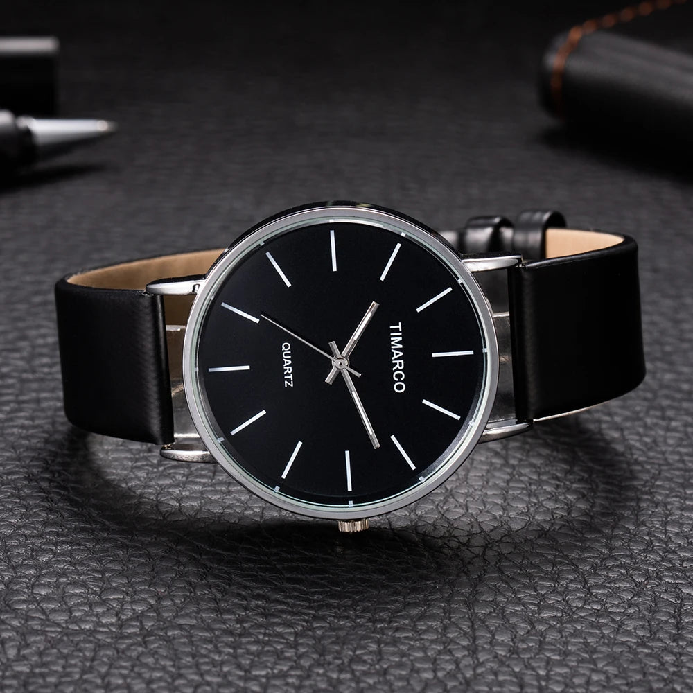Women's Watches Simple Style Watch Fashion Metal Round Dial Analog Quartz Watch for Men Women Minimalist Watch Quartz Clock Good Vibrations