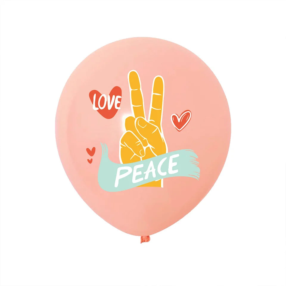 15pcs Hippie Two Groovy Bohemian Rainbow Bus Balloons For Bohemian Themed Kids Birthday Decoration Wedding Party Supplies Good Vibrations