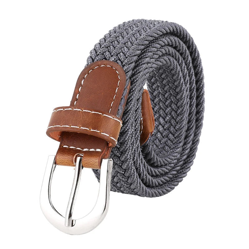 Women's elastic and elastic woven belt in one outfit, casual and versatile denim belt for men and women Good Vibrations