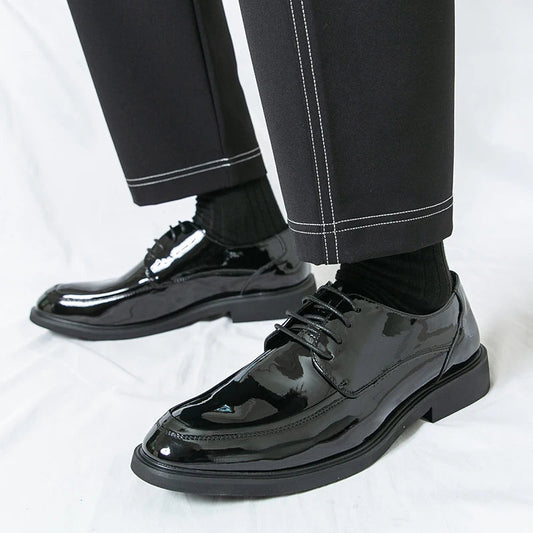 Men's Formal Dress Shoes Elegant Casual Business Luxury Italian Leather Skin Male Social Shoes Original Good Vibrations