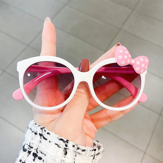 1PC new plastic children's sunglasses with UV protection, girls' glasses with bow tie, little princess Good Vibrations