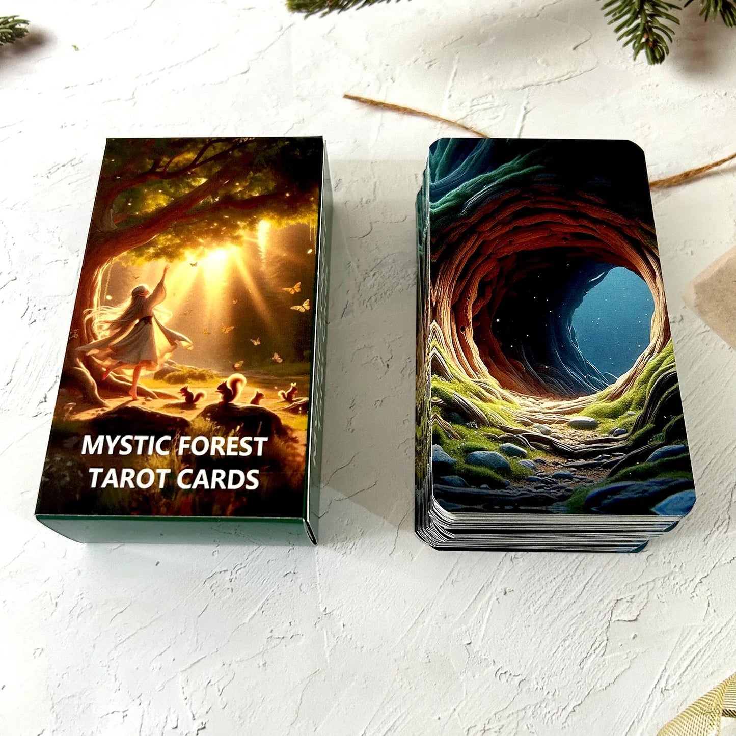 78PCS 70*120mm Tarot English PDF Guide Love Career Mysterious Forest Message Divination Rune Board Game Good Vibrations