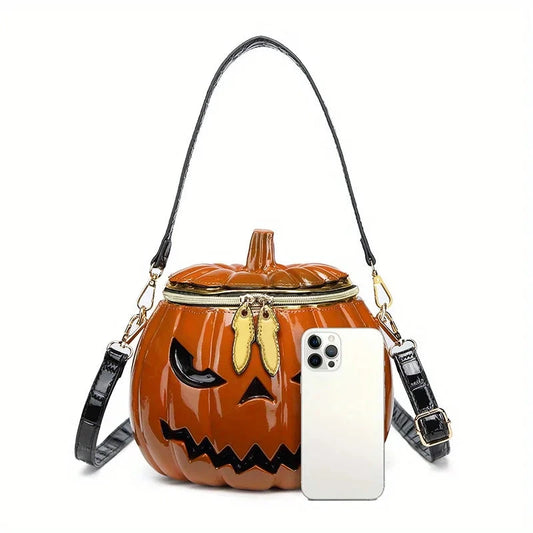 Pumpkin Purse, Novelty Purses for Women FunnyHalloween Purses and Handbags Pumpkin Crossbody Bag Good Vibrations