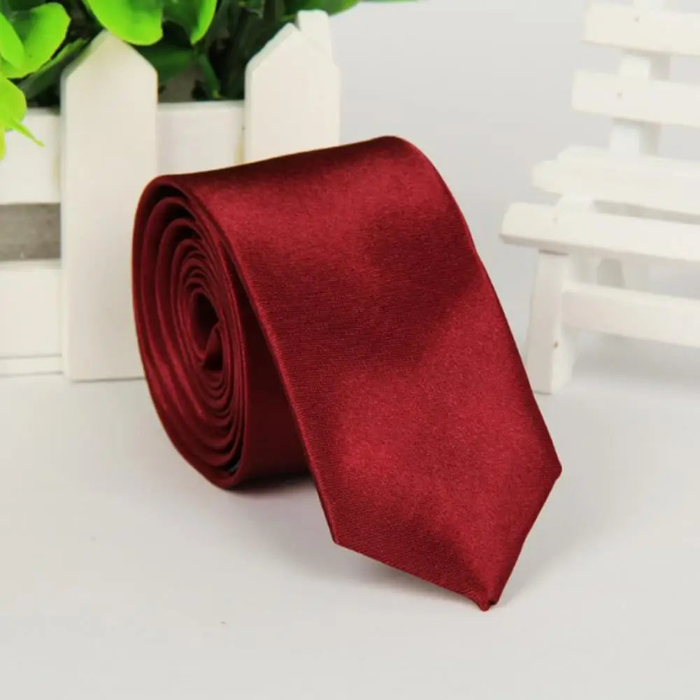 Mans Accessories Slim Skinny Tie for Men Jacquard Woven Solid Champagne Orange Red Purple Blue Ties Wedding Necktie corbatas par Good Vibrations