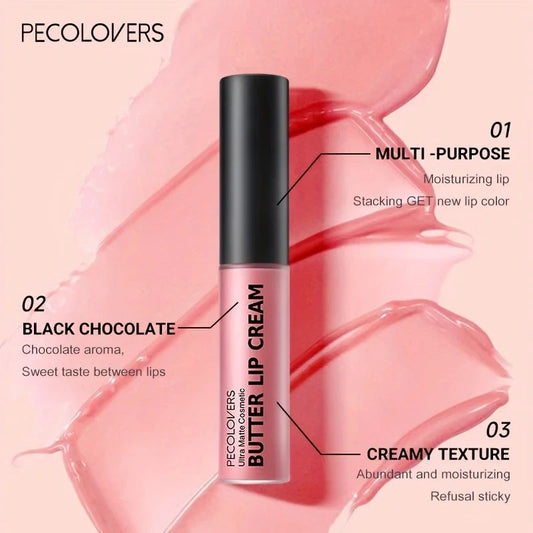 Butter Lip Cream Liquid Lipstick, Non-Sticky, Moisturizing High Pigment For Nude Red Sexy Lip Makeup Cosmetic Good Vibrations