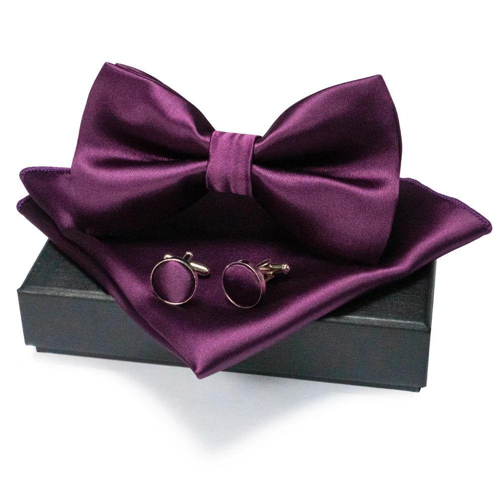 EASTEPIC Men's Bow Tie Sets Including Cufflinks and Handkerchieves Bow Ties with Adjustable Straps for Formal Occasions Good Vibrations