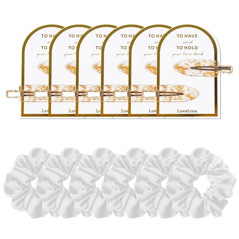 12pcs Bridesmaid Proposal Gifts Bridesmaid Hair Clips Hair Ties Scrunchies Set Bachelorette Party Wedding Bridal Shower Favors Good Vibrations