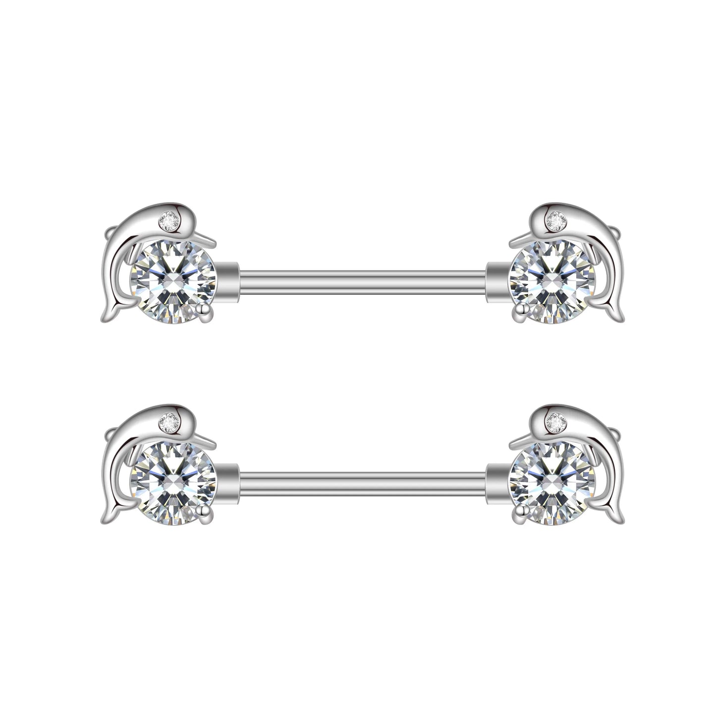14G Titanium Stainless Butterfly Cat Crystals CZs Shield Barbell Nipple Rings Mixed-Style Heart Flower Dangled Nipple Piercing Good Vibrations Adult Super Store