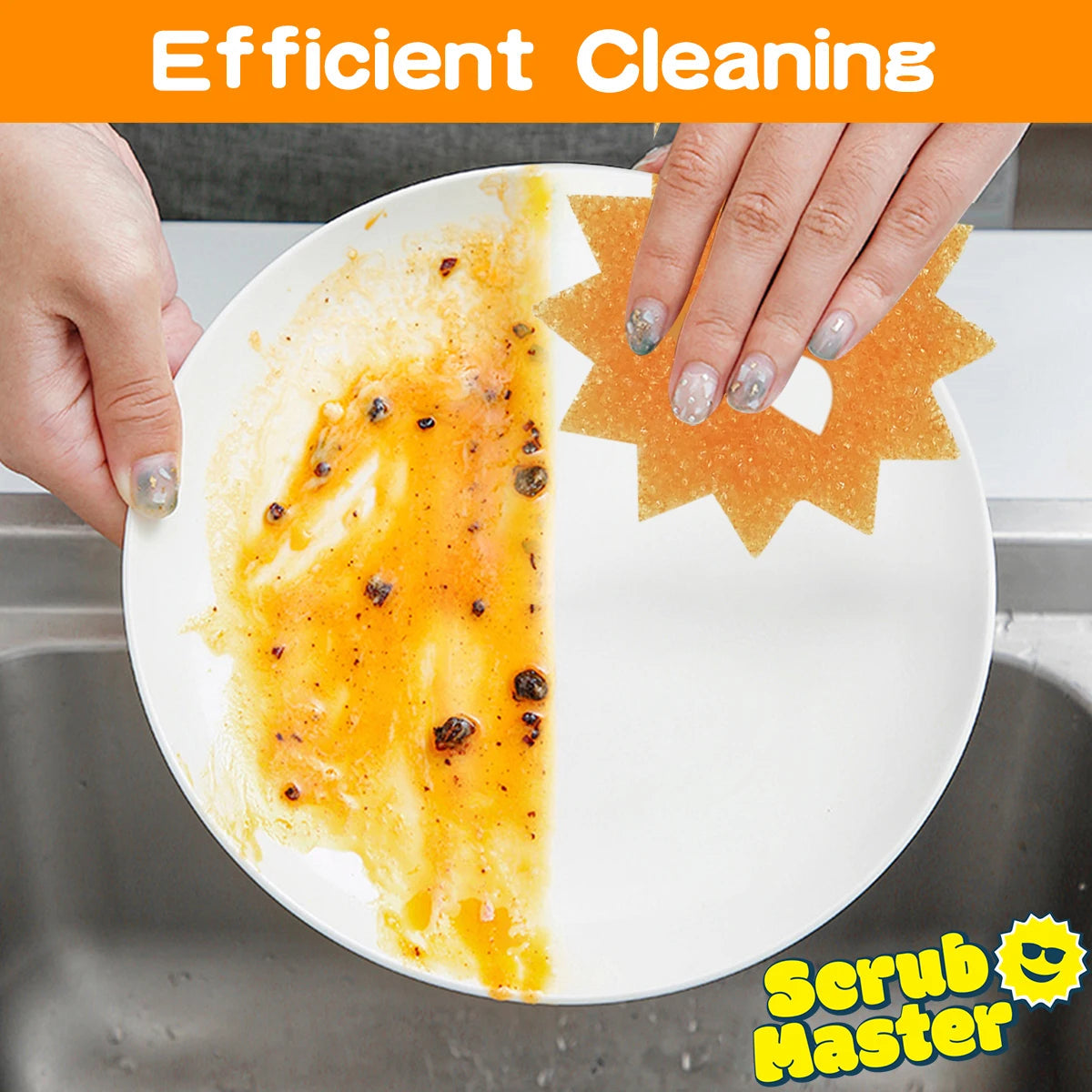 Scrub Master Scratch-Free Multipurpose Dish Sponge - BPA Free & Made with Polymer Foam - Stain & Odor Resistant Kitchen Sponge Good Vibrations