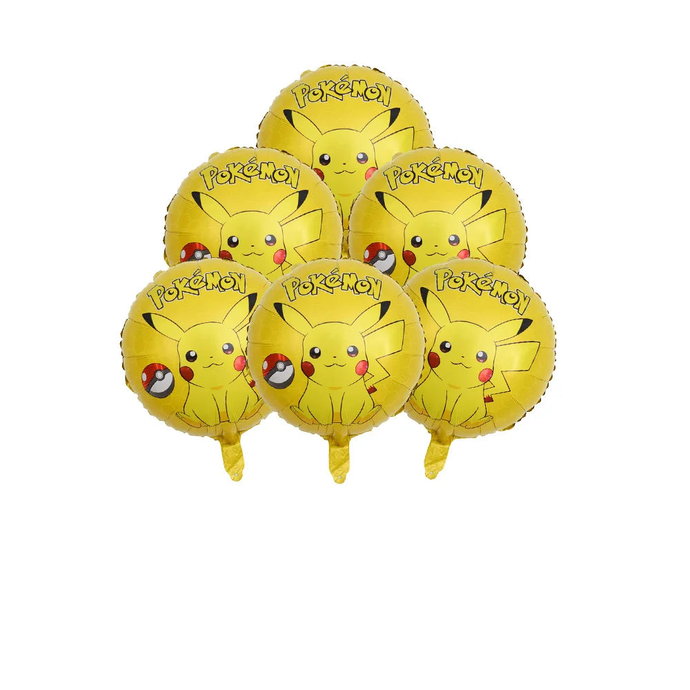 Pokemon Birthday Party Disposable Party Plates Pikachu Theme Tablecloth Character Balloon Birthday Decoration Baby Shower Suppli Good Vibrations