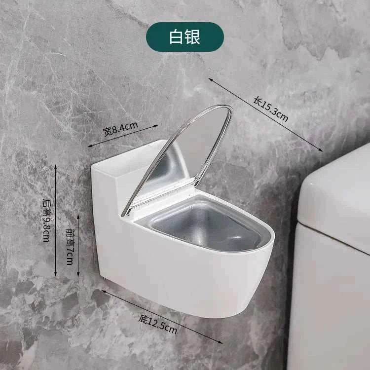 Creative Toilet Ashtray Home Bathroom Storage Cigarette Case with Lid Wall-mounted Plastic Ashtray Suitable for Home Office Use Good Vibrations Adult Super Store