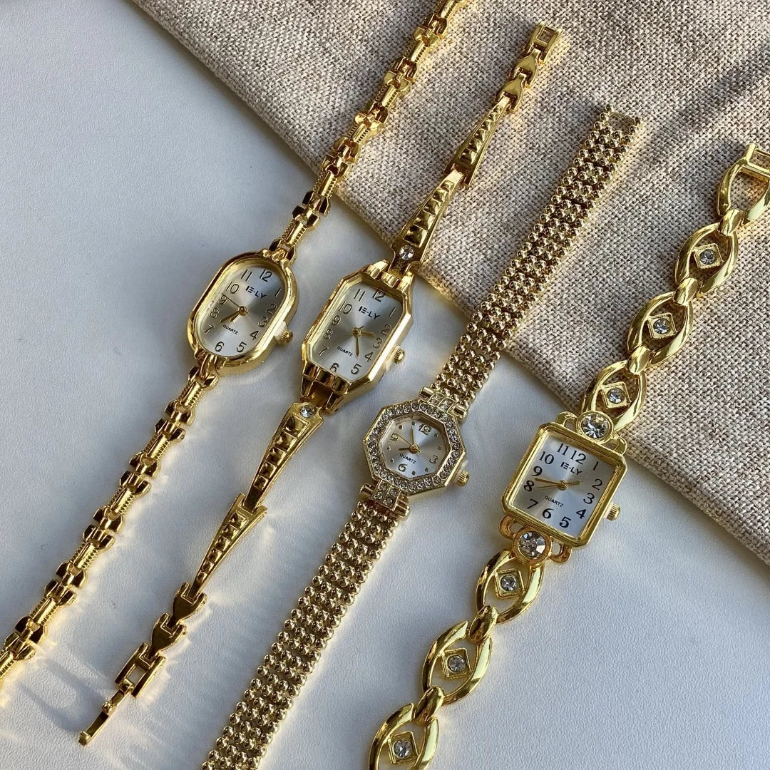Women Watches Top Brand Luxury Wristwatches Ladies Fashion Gold  Bracelet Watch Female Elegant Clock Women montre femme Good Vibrations