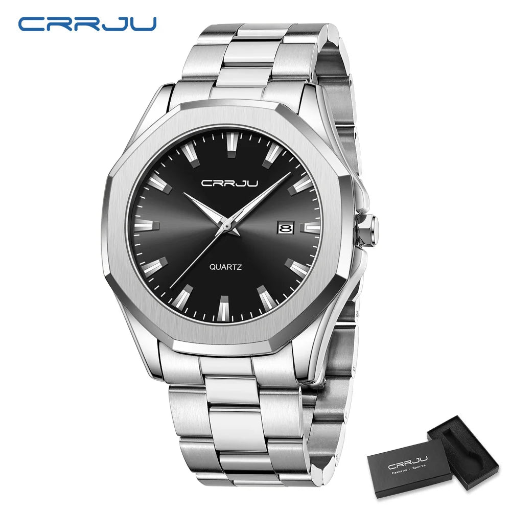 Watches for Men Classic with Date Business Dress Luxury Waterproof Luminous Mens Wrist Watch Analog Stainless Steel Men Watch Good Vibrations