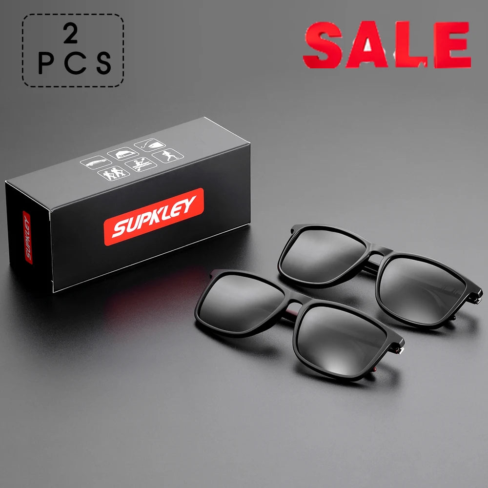 SUPKLEY Sports Sunglasses for Men Polarized Comfortable Wear Square Sun Glasses Male Light Weight Eyewear Accessory with Origina Good Vibrations