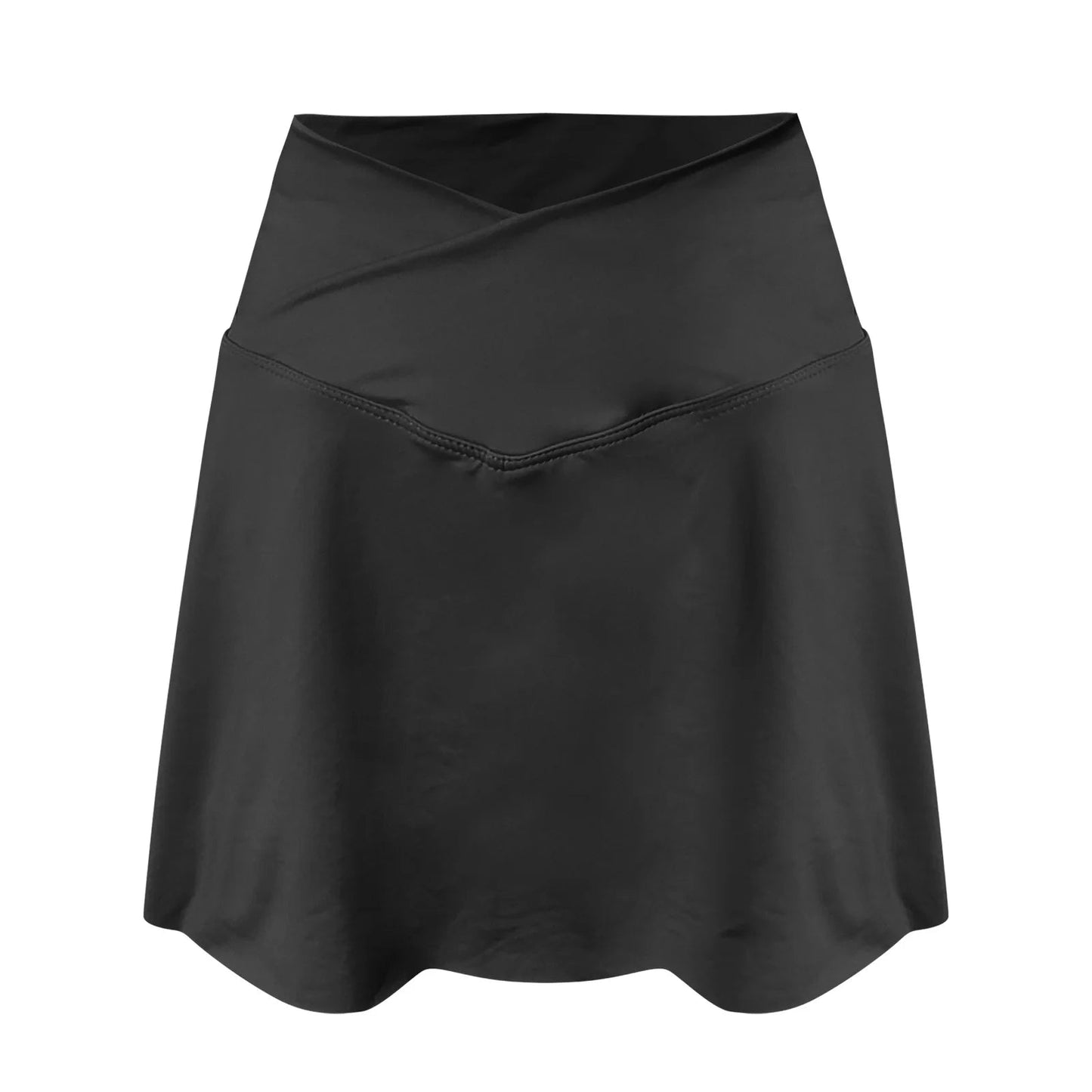 Women Pleated Tennis Skirt with Pockets Shorts Athletic Skirts Crossover High Waisted Athletic Golf Skorts Workout Sports Skirts Good Vibrations