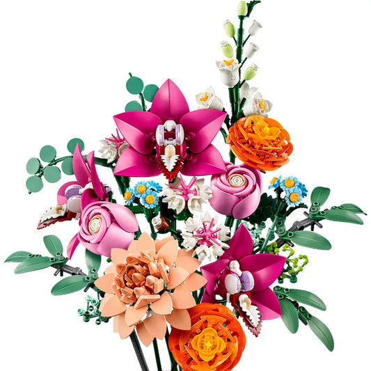 Romantic Pretty Pink Flower BouquetBuilding Blocks Sets 10342 Compatible With Legoed Particles Suitable For Christmas Gifts Good Vibrations