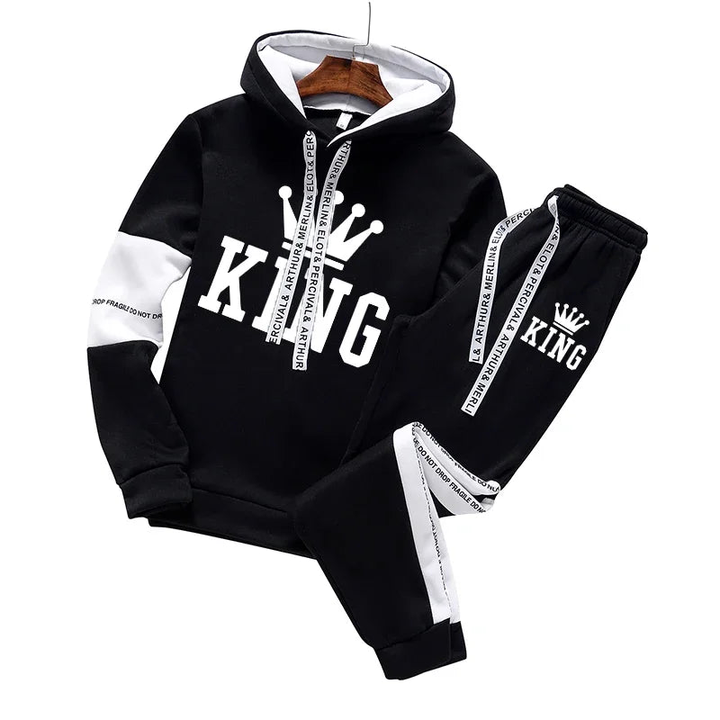 Quality Men Tracksuit Suit Autumn Winter Warm Hoodies Sweatshirt Men's Sportswear And A Pair of Pants Hop Hip Pullover Hot Sales Good Vibrations