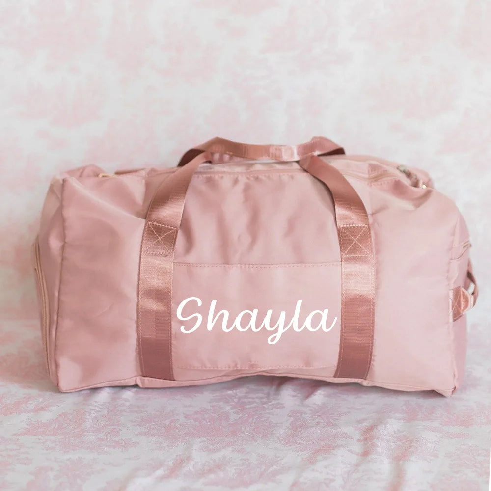 Personalized Duffle Bag with Name Birthday Gift for Her Wedding Gift for Bridal Party Gifts Large Weekender/Gym Bags Good Vibrations