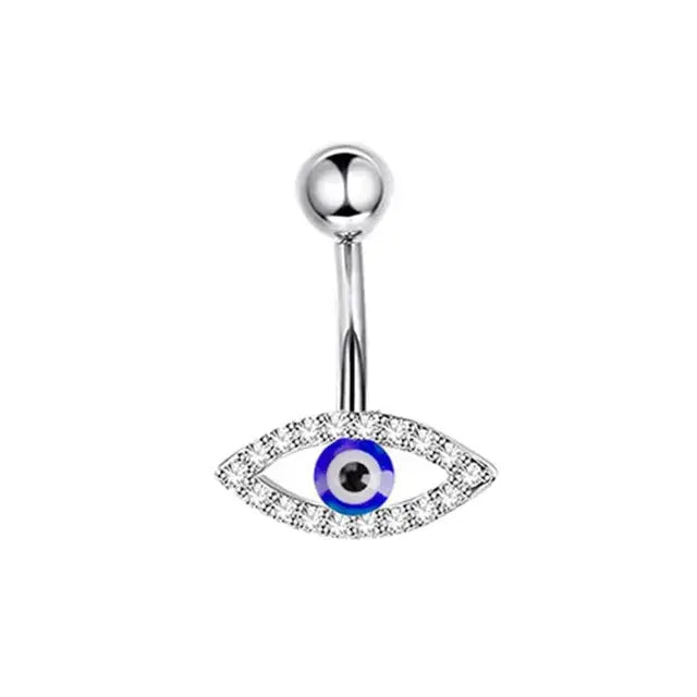 Dainsty Dangled Belly Button Rings Surgical Steel 14G Bar Navel Piercing Ring Crystal CZ Bee Flower Heart Belly Ring Ear Jewelry Good Vibrations Adult Super Store