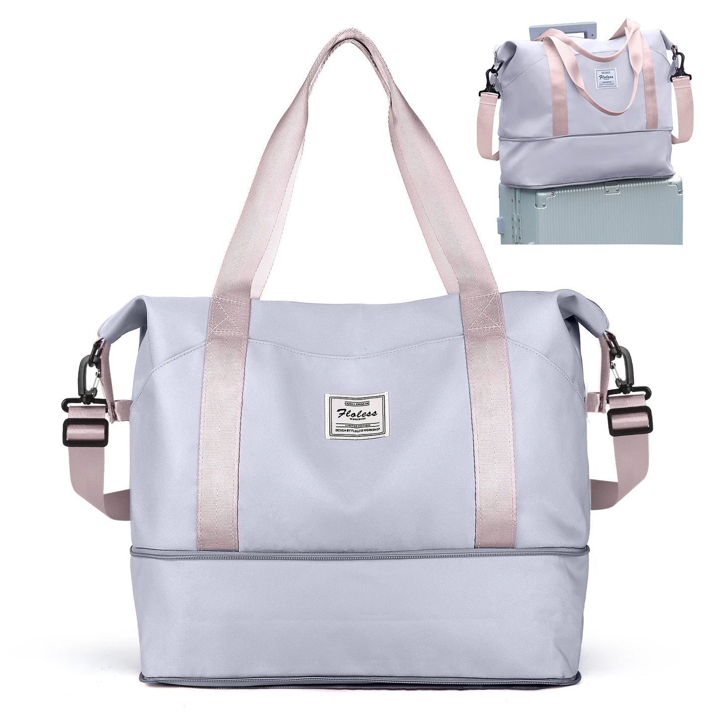 Expandable Travel Duffle Bag for Women Carry On, Weekender Overnight Shoulder Bag,Gym Tote Bag Wet Pocket Delivery Hospital Bag Good Vibrations