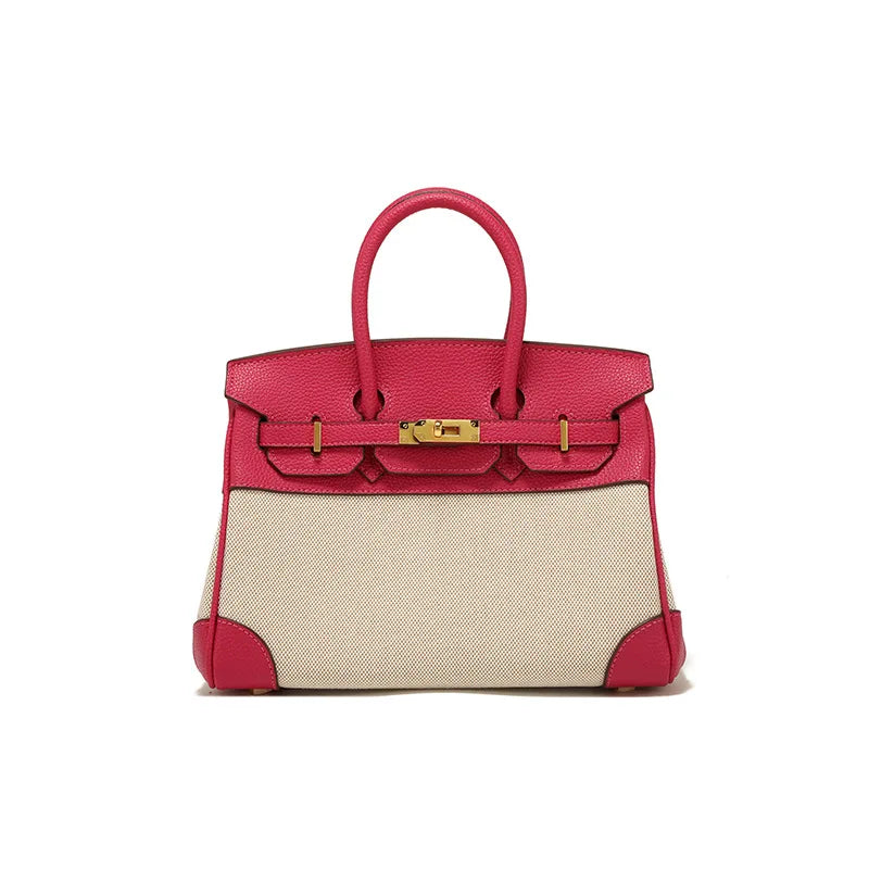 2025 Designer Handbag - Crossbody&Tote Luxury Leather Trim Canvas Bag Women Fashion Shoulder Purse Good Vibrations