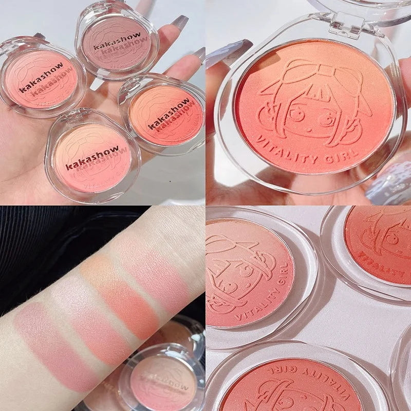 Dual gradient blush highlights natural nude makeup brightening cheeks purple blue female niche brand 2023 new Good Vibrations