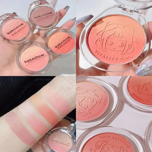 Dual gradient blush highlights natural nude makeup brightening cheeks purple blue female niche brand 2023 new Good Vibrations
