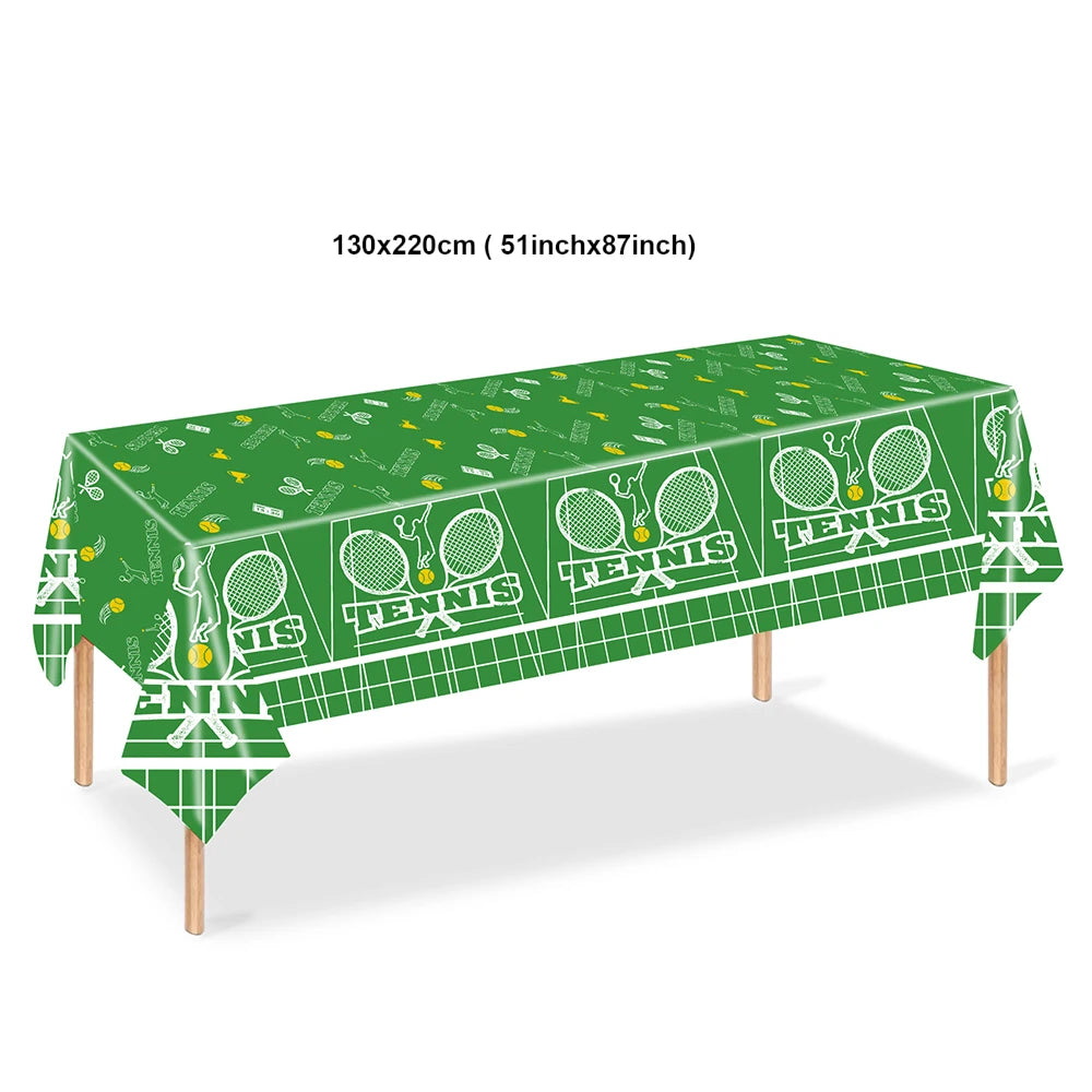 Tennis Party Supplies Paper Plate Napkin Cup Tableware for Boys Baby Shower Tennis Ball Sports Themed Party Birthday Decoration Good Vibrations